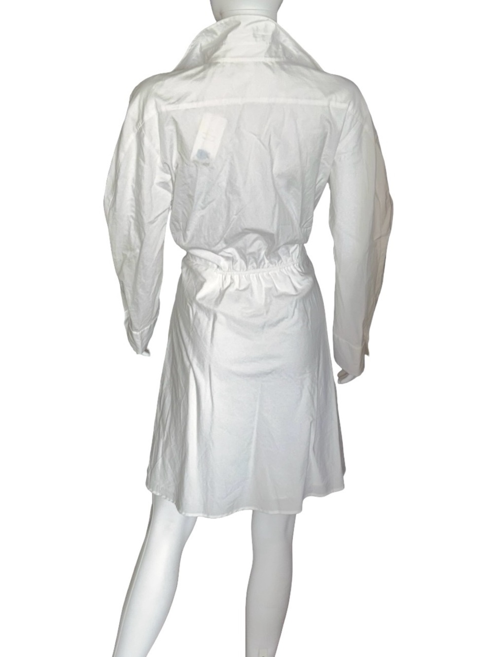 Vince White Adjustable Drawstring Waist Long Sleeve Shirt Dress Medium Casual - Picture 3 of 8
